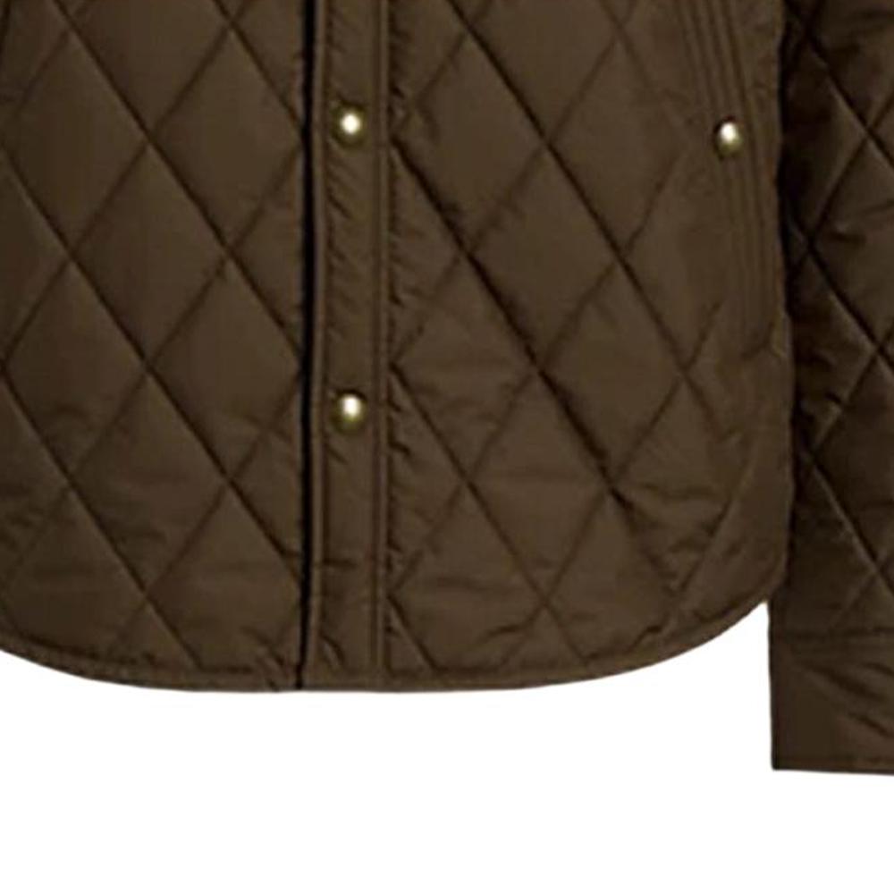 Polo Ralph Lauren Color Block Single-Breasted Quilted Long Sleeve Cotton Jacket Men jackets Brown 710876085-006