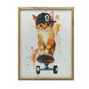 Poster Kitten On a Snowboard Poster Kitten On a Snowboard, 30X40 Cm, Light Oak Wooden Frame, Matte Paper 230 Gsm