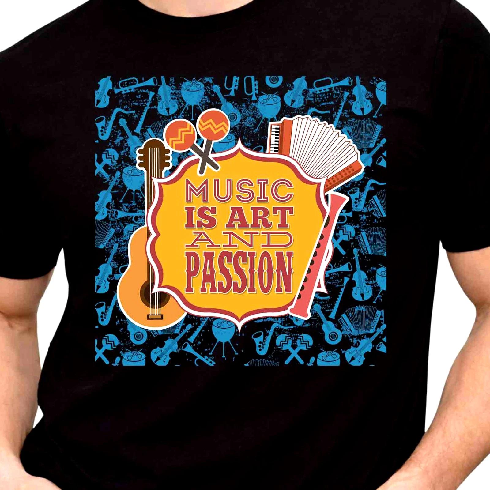 Music Instruments Graphic T-Shirt Guitar Accordion Tee Retro Music Lover Gift XXXXL