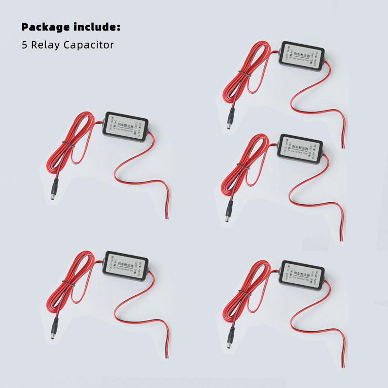Veihcle Rear View Camera Power Relay Rectifier DC 12V Power Capacitor Auto Car Camera Filter Relay Capacitor Filter Connector