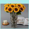 Silk Artificial Sunflower Flower Arrangement For Home Office Wedding Decor