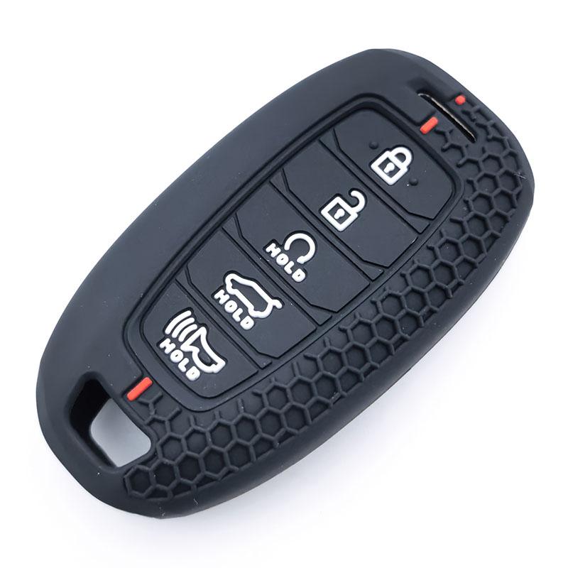Silicone Auto Smart Key Fob Cover Case Fit For Hyundai Palisade Limited Palisade Sel Elantra Sel Elantra Santa Fe Veloster