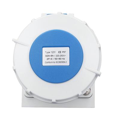 Industrial Connector Socket 32A 2P+E   Mounted IP67 Waterproof Socket Industrial Connector 220‑250V