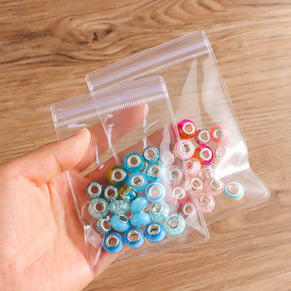 100Pcs PVC Plastic Self Sealing Bag Dustproof Reclosable Zip Lock Bags Transparent Jewelry Bag Gift Packaging Storage Pouches