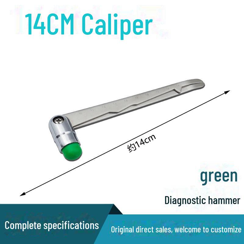 Multifunksjonell diagnostisk hammer i rustfritt stål med skala og rull