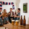Man Cave Flaschenöffner Fußballfeld Bier Wandmontiert Kapselheber Holzfußball Stabil für Schild Bar Küche Spielzimmer Einzigartiges Geschenk Liebhaber Sport