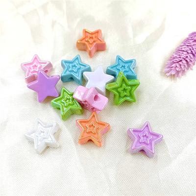 Stereo Star Beads Fashion Jewelry Materials Creative DIY Handmade Accessories 5pcs Bracelet Necklace Making for Earrings UV Phantom Color