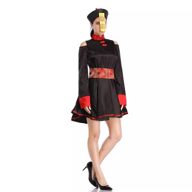 Zombie Vampyr Vintage Brodert Trykt Halloween Zombie Kostyme Kjole