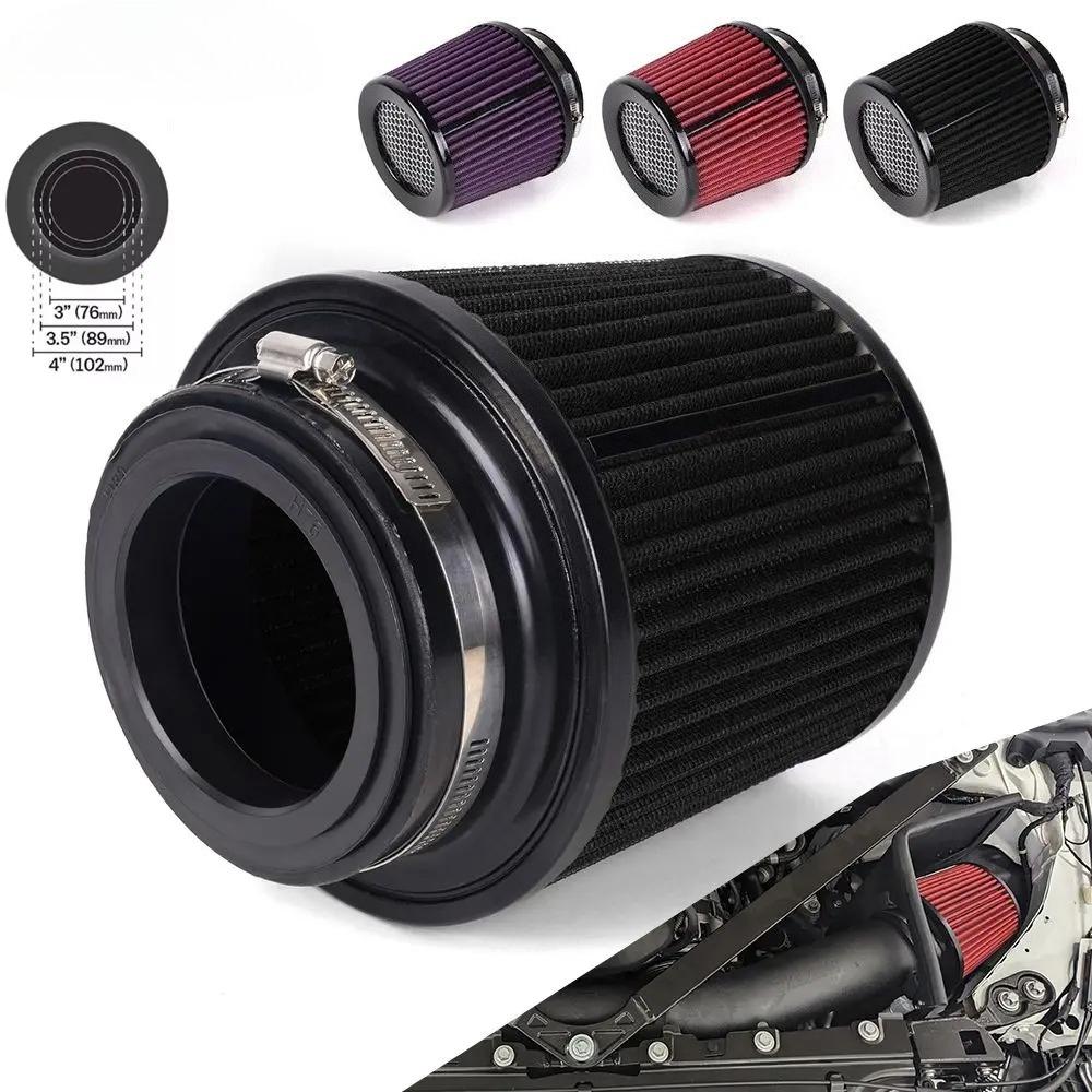 RASTP-Universal 3" 3.5" 4" Auto High Flow Kaltluftansaugung Luftfilter Konisch Waschbare Luftfilter für Rennwagen OFI129