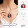 Colourful Shining Fox Pendant Necklace Chinese Style Animal Pendant Necklace  Women Daily Wear