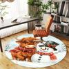 1PC cow snowman Office Round Area Rug, Under Office Chairs Bedroom Living Room Home Decor, Carpet for Office -1110130