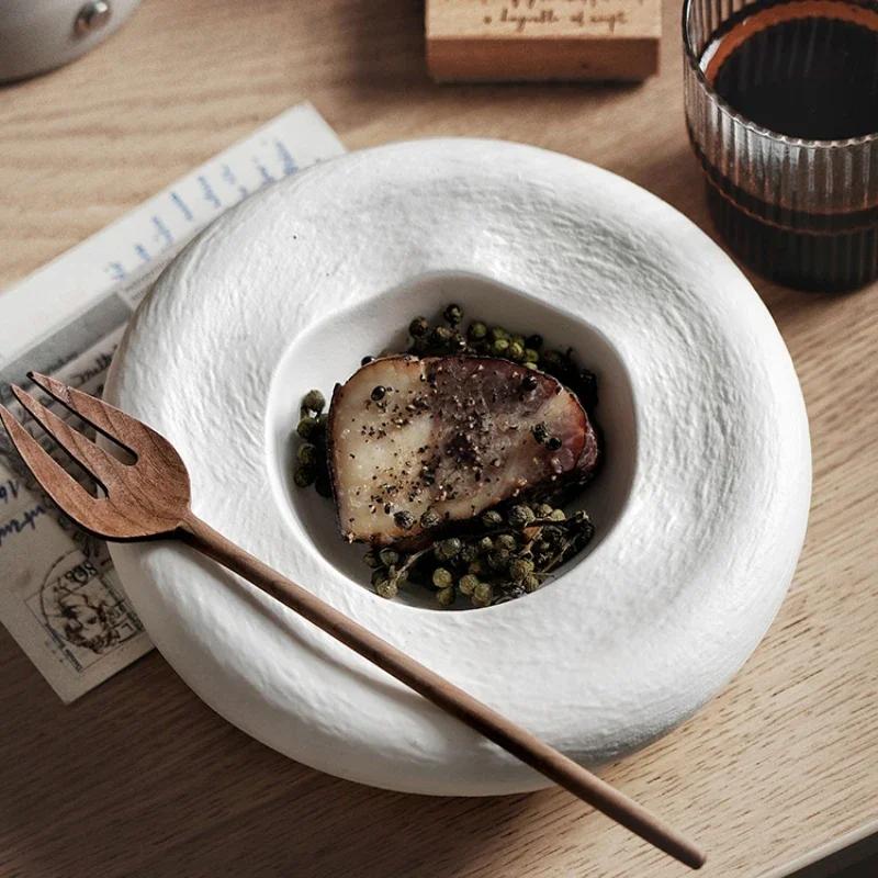 Ciotola per Frutta Irregolare Smaltata in Ceramica Ciotola per Riso Ciotola per Dessert Ristorante Hotel Piatto per Bistecca Occidentale Piatto per Insalata Stoviglie da Cucina