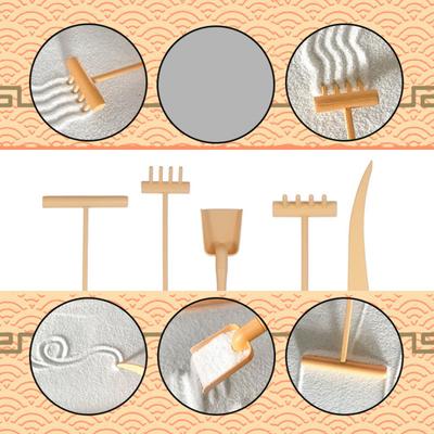 6Pcs Sand Painting Rake Set Burr-free Exquisite Mini Zen Sand Table Shovel Rake Tool Set Home Use