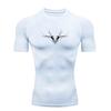Men's Sports Boxing Fitness Clothing Gym Stretchy Moisture-Wicking Training Quick-Dry Short-Sleeve Outdoor Jogging Shirt Elastic Fitness Suit