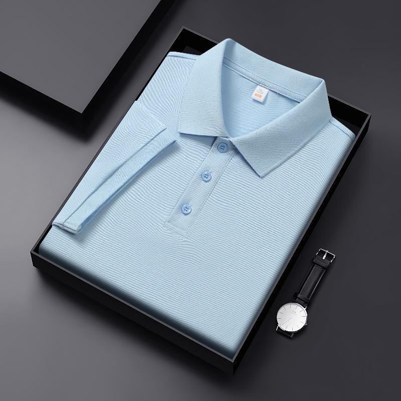 

2026 Summer New Men Polos High-end Business Men Women Short Sleeve Polo Casual Lapel Shirt Breathable Men Polo Shirt 2026 Tops S-4XL 4XL небо синє кольору