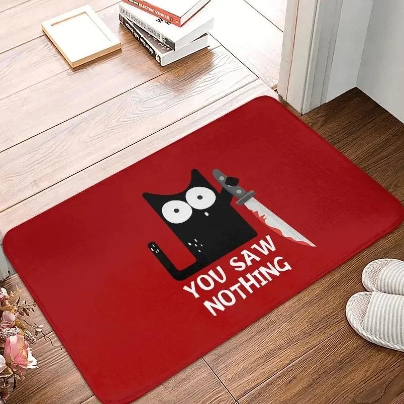 Funny Cat Door Mat with Humorous Quotes and Unique Designs Decorative Floor Protector for Home Entrance and Living Room