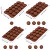 4Pcs Chocolate Molds Set Rose Flower Heart Chocolate Mould Waffle Candy Ice Cube Jelly Handmade Soap Cake Decoration Baking Mold