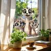 Adesivos Estáticos para Janela Animais Engraçados em Desenho Animado Decalque de Janela Reutilizável Adesivo Impermeável Removível para Quarto Escritório Casa Portas de Vidro Decoração de Janela
