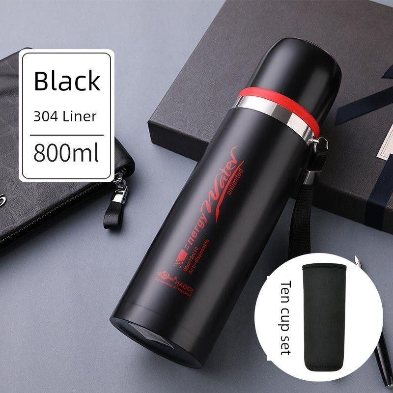 Factory Direct Sale of All Stainless Steel Thermos Cups, 304 Stainless Steel Large Capacity Thermos Cup, Outdoor Portable Travel Bullet-Style Thermos