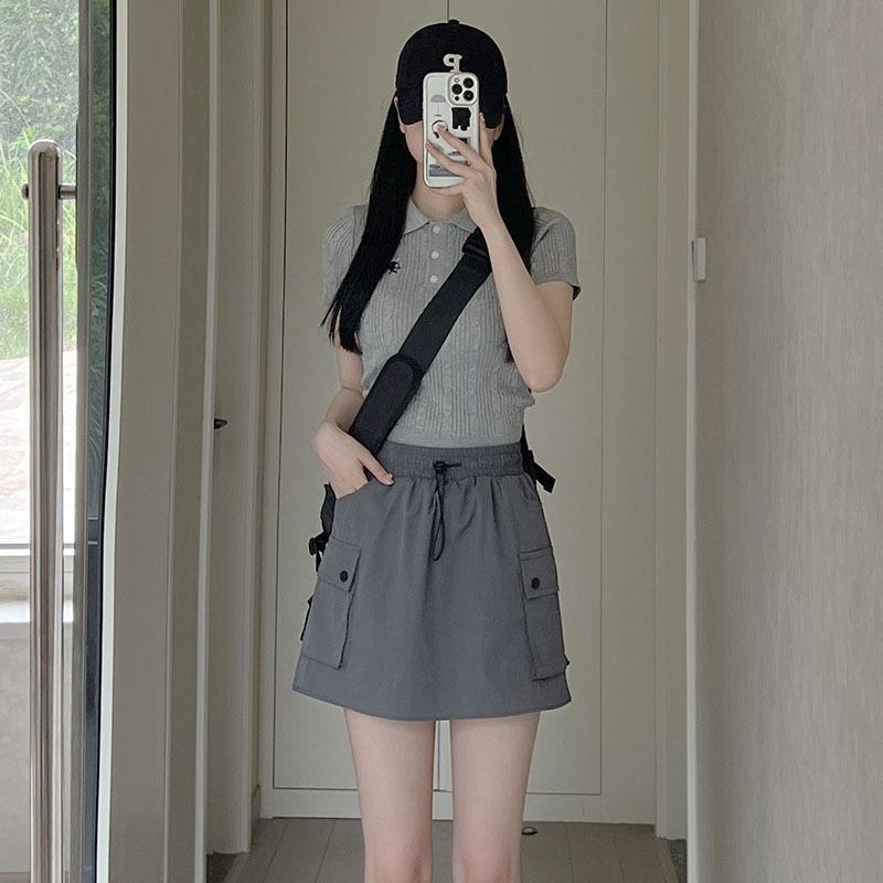 Women Summertime Thin New Quick-drying High-waisted Thin Small Skirt S