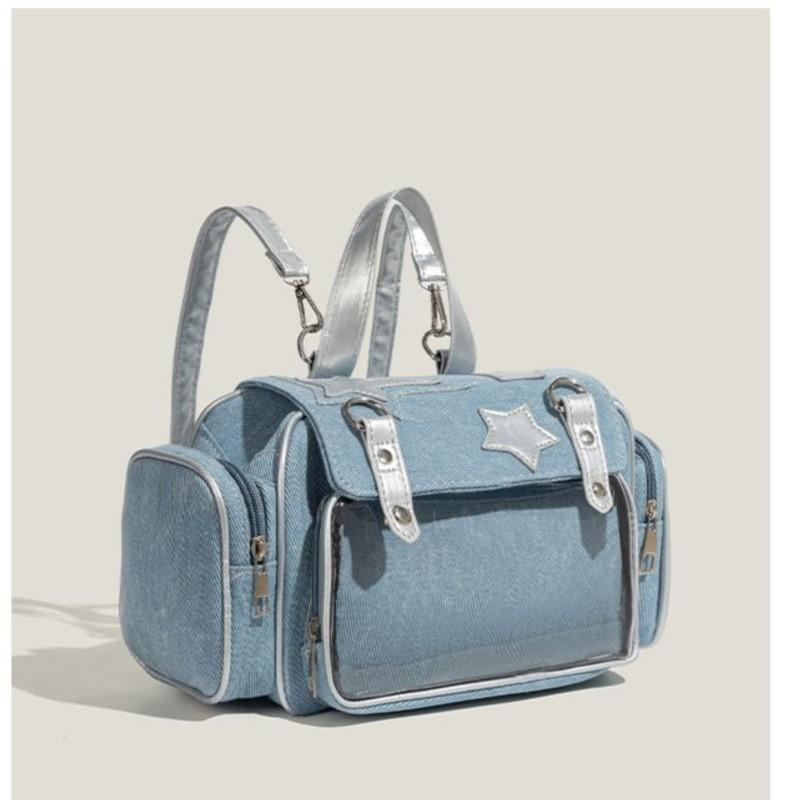 Harajuku Denim Backpack Women Japanese Transparent Female Lolita Vintage  Backpacks Aesthetic