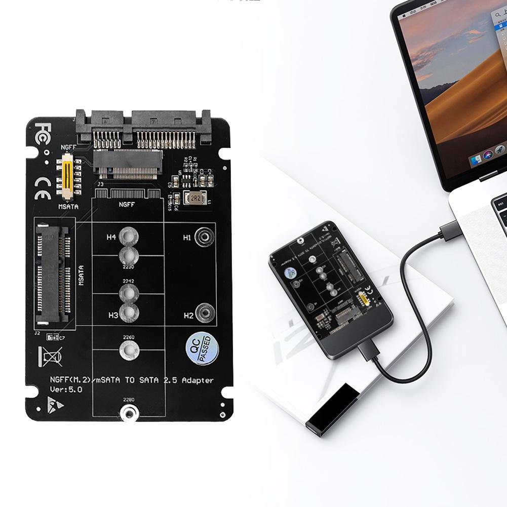 2 IN 1 Combine M.2 NGFF Key B & MSATA SSD To SATA3 Adapter Cross Structure Not Supporting NVMe