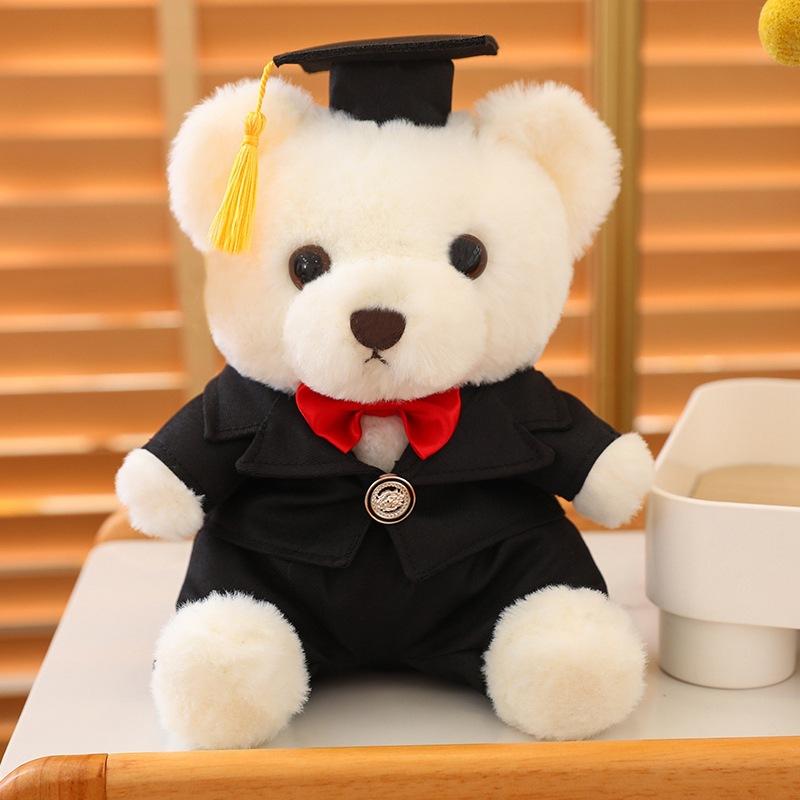 Niedlicher Abschlussbär Puppe Plüschtier Doktorhut Teddybär Umarmbär Puppe Student Abschlussgeschenk