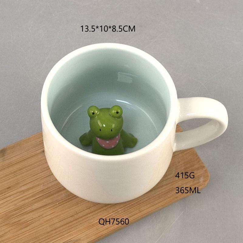 Cute Cartoon Dinosaur Ceramic Mug 300ml Green Coffee Cup With Handle Kids Adults Home Use