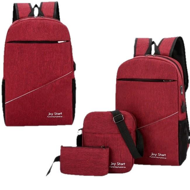 

Сращенный многоцелевой повседневный дорожный рюкзак большой вместимости, набор из 3 предметов Three-Piece Set красный