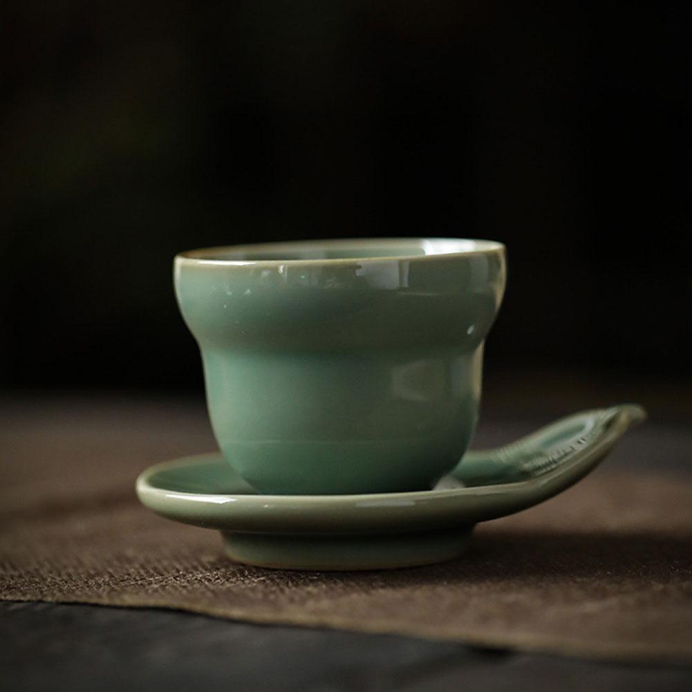 Ceramic Tea Set Vintage Handle-less Ceramic Teaware For Brew Loose Oolong/Puerh Tea