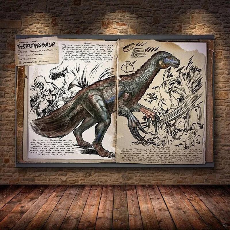 Modułowy Płócienny Ark Survival Evolved Obrazy Malarstwo Gra Survivalowa Wystrój Domu Druk Plakat Dinozaura Salon Nowoczesna Sztuka Ścienna