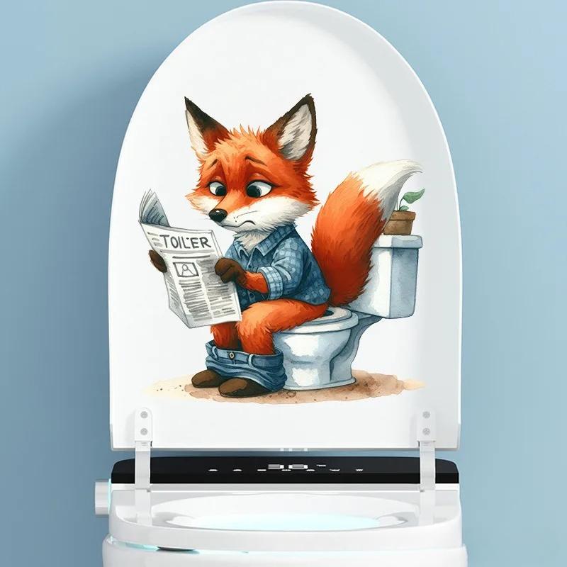 Funny Animal PVC Toilet Seat Stickers Monkey Zebra Giraffe Decals Waterproof Bathroom Wall Door Decor Creative Removable Decals