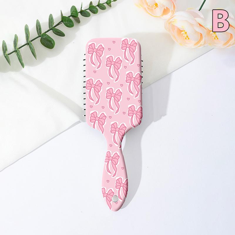 

Расческа с воздушными подушками для массажа кожи головы и розового банта для девочек, специальная гладкая расческа для пушистых волос, предотвращает спутывание волос