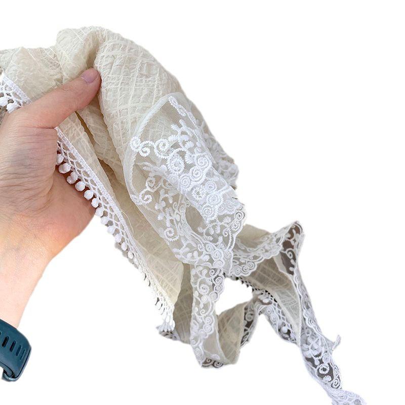 Women's French Lace Triangle Scarf: Lightweight, Breathable & Versatile Headscarf and Hair Ribbon