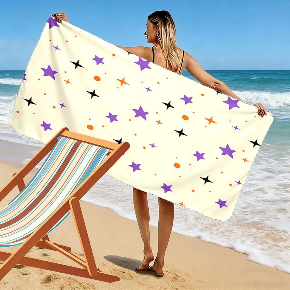 Whimsical Starlit Dreams Print Beach Towel, Quick Drying, Suitable for Travel, Outdoor Sports, Jogging, the Beach and Swimming, Gift