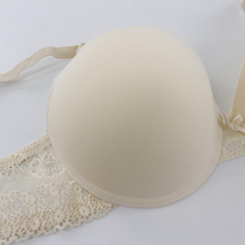 Women Small Size Bra Thin Mold Cup Bow Lace Push Up Bras Comfortable  with Wire Brassiere 75B - 85B -9863