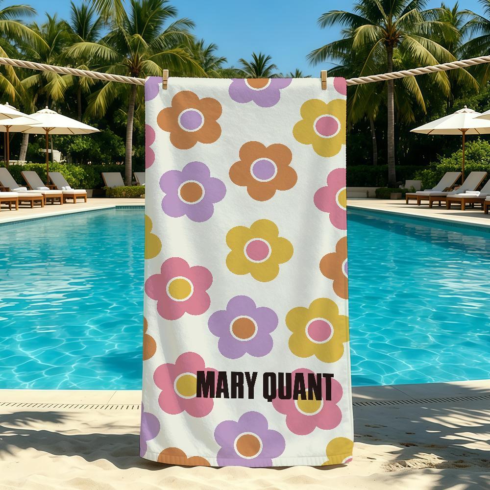 M-Mary Q-Quant Fashion Logo Towel For Outdoor Camping Beach Towel Super Absorbent Quick-Drying Summer Towel