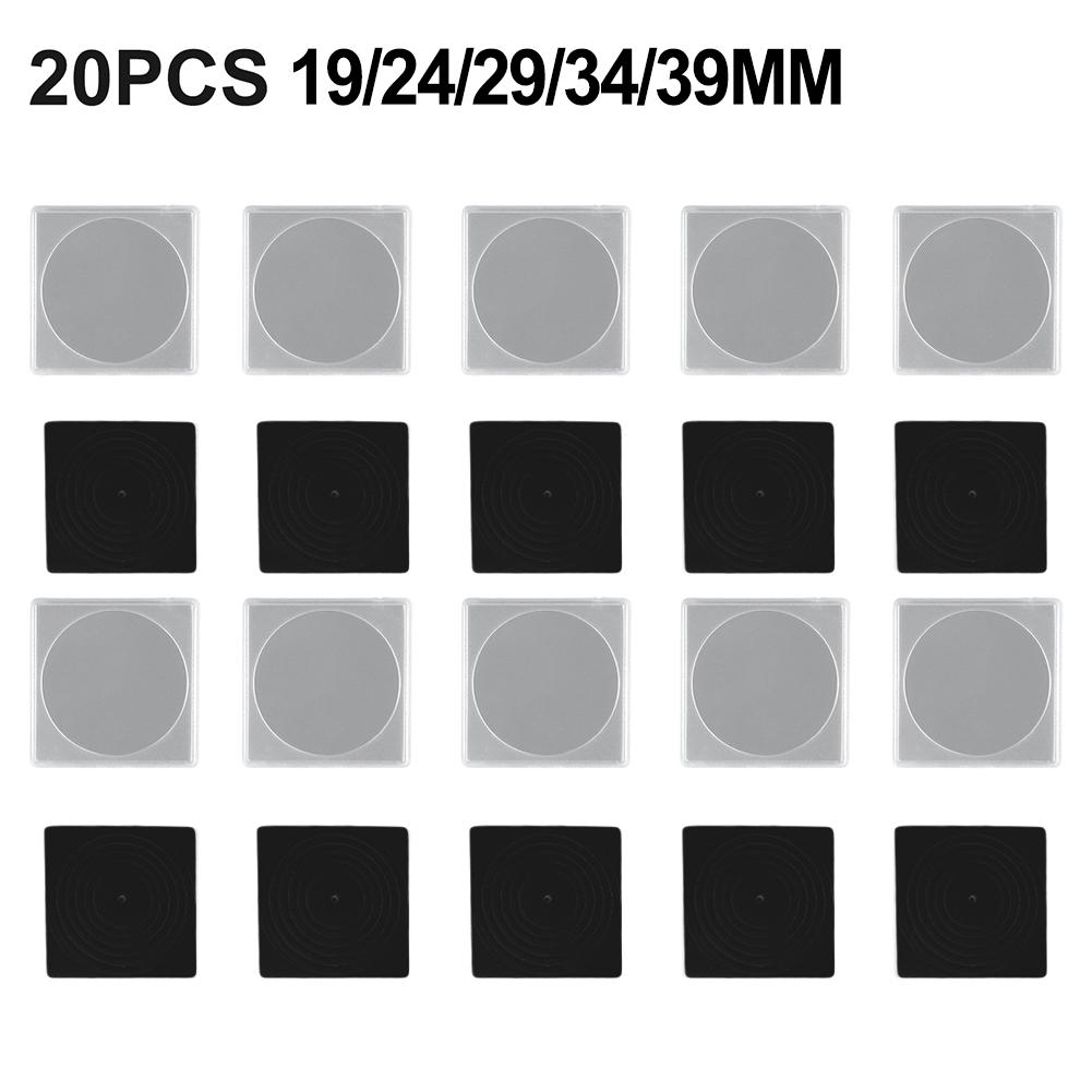 20pcs Coin Container Box Coin Holders Protection Box Square Coin Storage Box Coin Capsule Holder Coin Collection Case Organizer