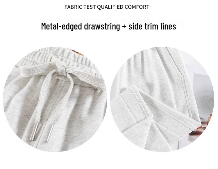 Petite Women's Fleece-Lined Wide-Leg Sweatpants - Autumn/Winter 2024, Loose, Thickened, Slimming, Casual, Straight-Leg Pants.