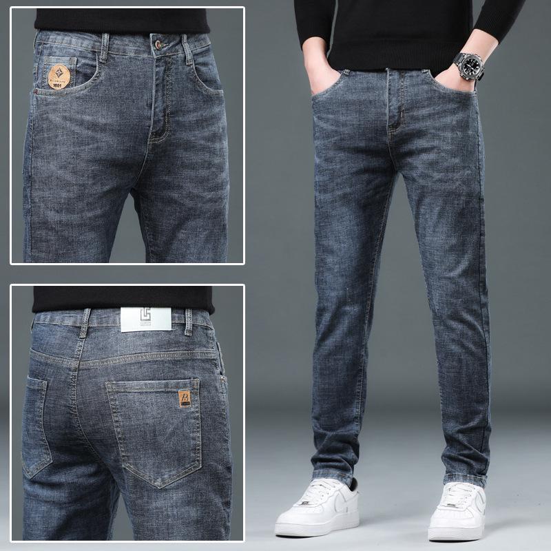 “Jeans Elásticos Slim Fit para Hombre 2024: Estilo Coreano de Moda para Primavera y Otoño”