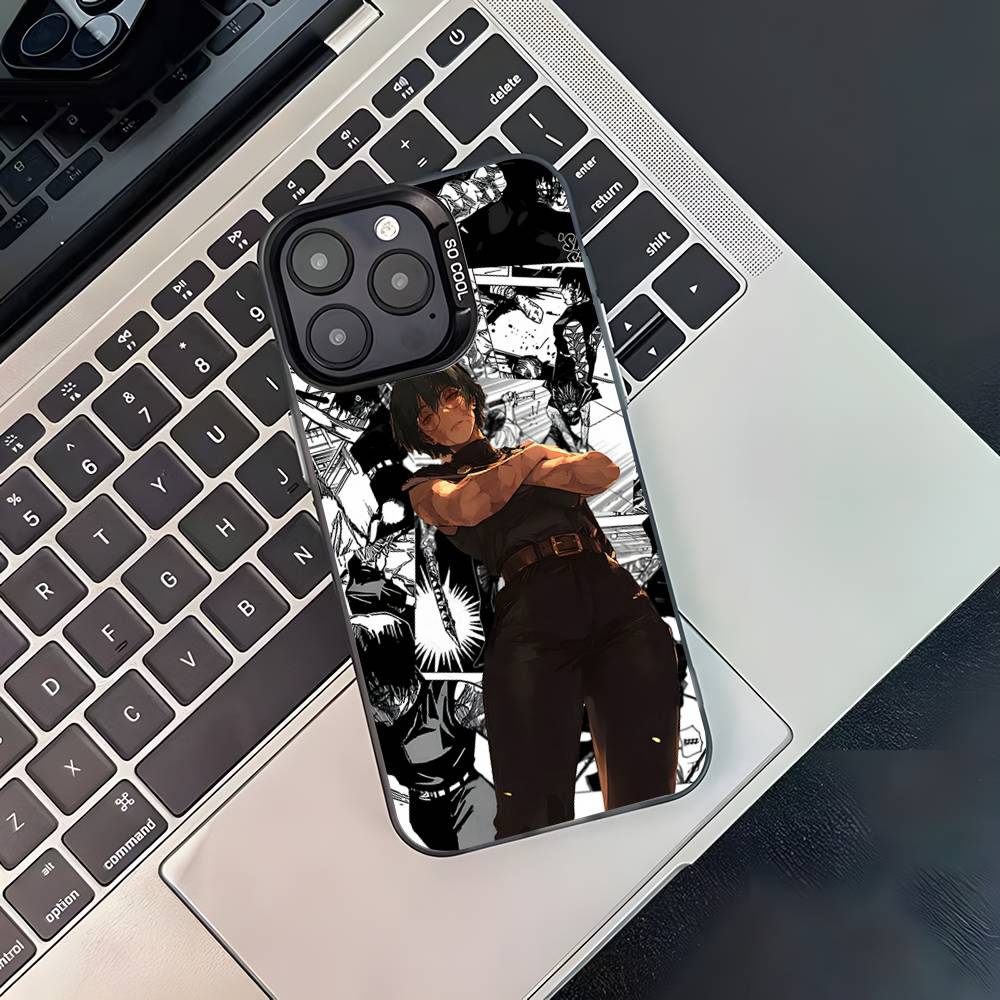 Anime M-Maki ZeninS For iPhone 17,16,15,14,13,12,11,Pro,MAX,Plus Black Shockproof Candy Matte Cover