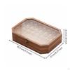 Glass Top Wooden Box Dustproof Retro Cosmetic Organizer Lidded with Clasp Vintage Jewelry