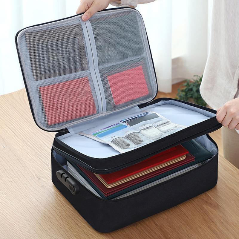 

Огнестойкая водонепроницаемая сумка для документов, органайзер для безопасности, сумка для денег на молнии, многослойный чехол для карточек, дорожная сумка для файлов, коробки для хранения документов