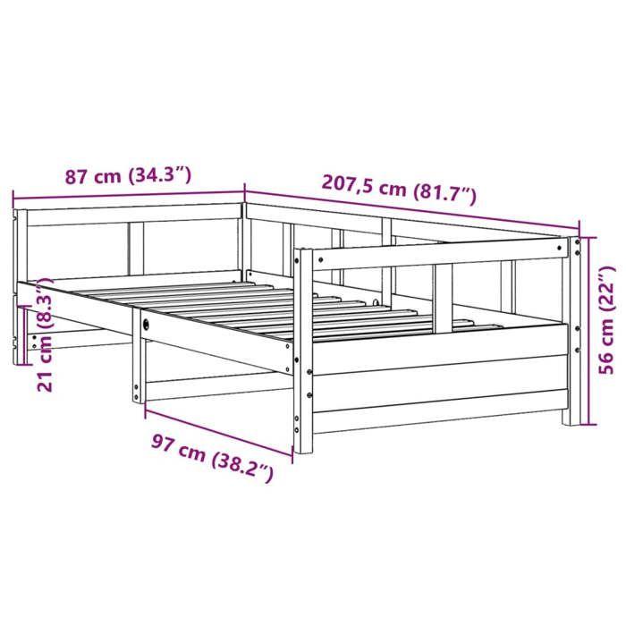 VidaXL Lit de jour avec matelas cire marron 80x200 cm bois pin massif, canapé-lit, lit d'appoint, lit de jour en bois, lit 3321049