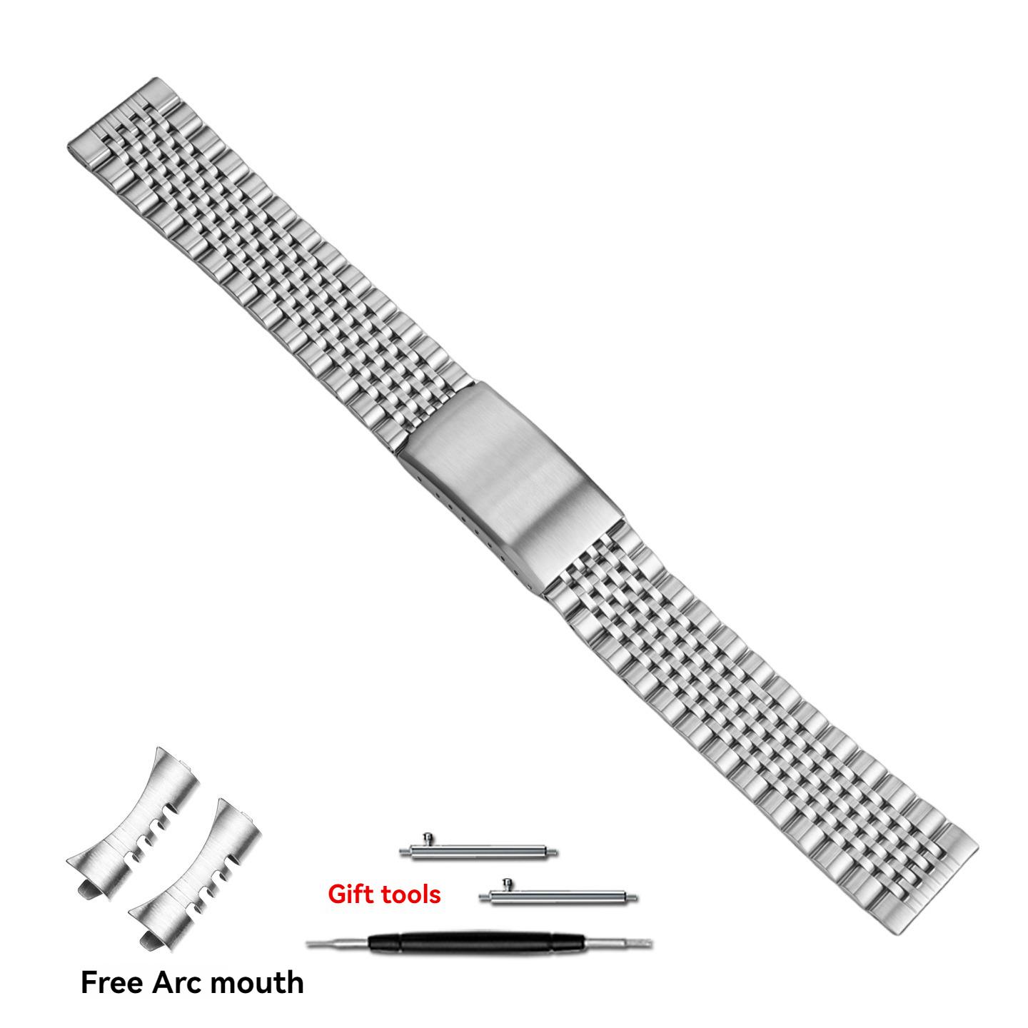 

20 мм 22 мм Нержавеющая сталь Цельный ремешок Съемный Модифицируемый браслет для Mido Citizen IWC Seiko Плоский и Изогнутый конец Ремешок для часов 22mm-width