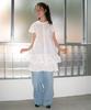 Ronron Round Collar Frill Kangkang Shirt Dress Pink Stripe