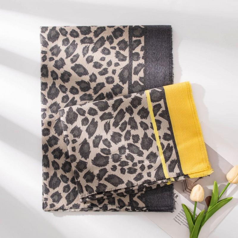 Winter Faux Cashmere Scarf Leopard Print Elegant Shawl Women Fashion All-Match