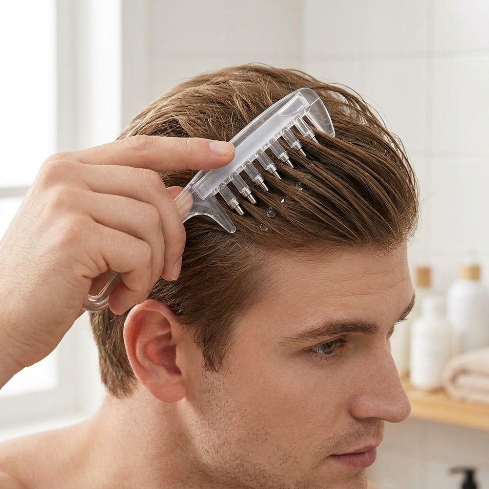 Transparent Scalp Liquid Guide Comb Anti-Static Scalp Massage Comb Hair Growth