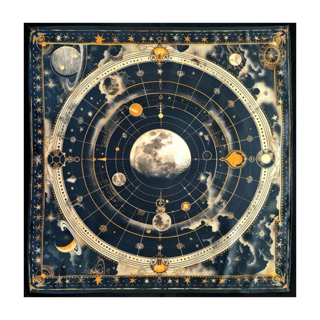 Square Divinations Tapestry Moon Planet Astrology Tablecloth Tarot Tablecloth Table Cloth Witchcrafts Supplies