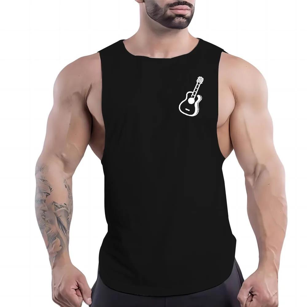 2023 Four Seasons New Outdoor Sports Wind 2d Violin Print Men'S Casual Comfortable Breathable Sports Shirt Vest Tops Y2k